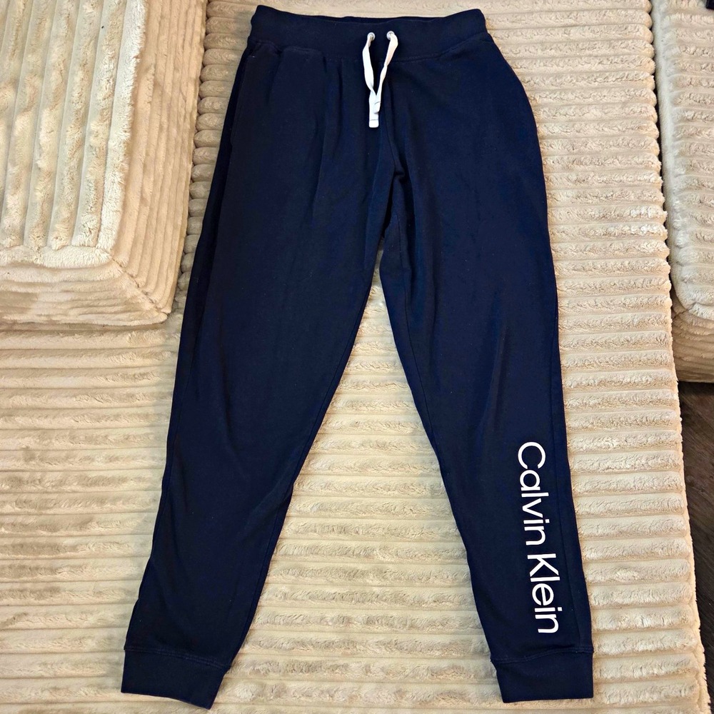 Calvin Klein Sleepwear Women Small Navy Blue Jogger Pants Lounge Pajamas Logo
